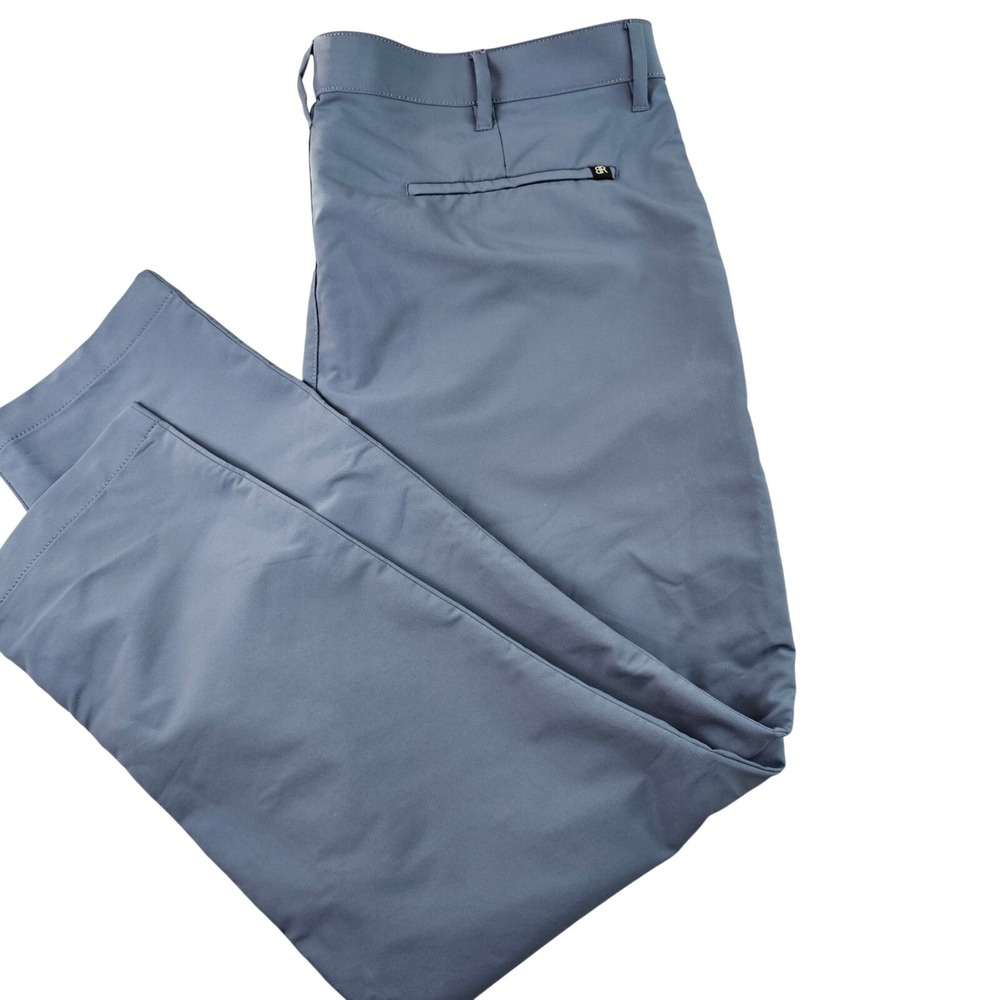 Banana Republic Dress Pants Men's Size 40x30 Blue‎ Flat Front Stretch Polyester